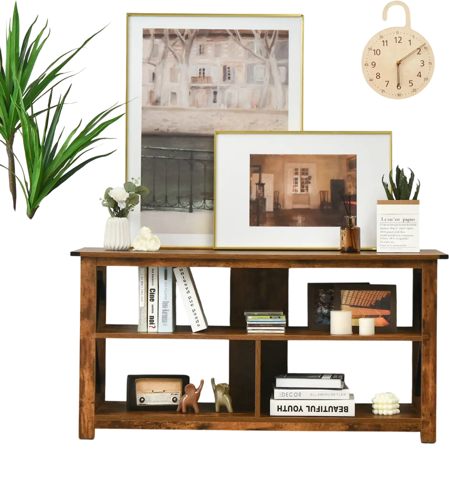 Costway 3-Tier Wood TV Stand for 55