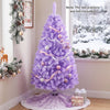 Light purple 4.5 FT pre-lit Christmas tree adorned with 140 warm white LED lights, creating a cozy holiday atmosphere.