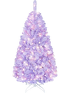 4.5 FT light purple pre-lit Christmas tree featuring 140 warm white LED lights, enhanced with layered branch tips for a fuller look.