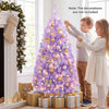Light purple 4.5 FT pre-lit Christmas tree with 140 warm white LED lights, perfect for festive holiday displays.