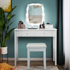 Vanity Table Set with Lighted Mirror for Bedroom and Dressing Room-White - Gallery View 1 of 10