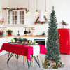 Snowy Artificial Pencil Christmas Tree with Pine Cones-6 ft - Gallery View 1 of 10