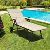 Outdoor Chaise Lounge Chair Rattan Lounger Recliner Chair-Beige - Gallery View 1 of 10
