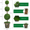 Artificial topiary triple ball tree plant with PE leaves and cement base, perfect for indoor and outdoor decor.