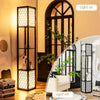 Freestanding floor lamp with storage shelf, featuring a stylish design and gentle brightness, ideal for living rooms.