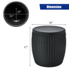 Black 4-in-1 patio rattan cool bar with 12-gal capacity, serving as a cocktail table, stool, and storage box.