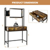 Industrial vanity table with adjustable mirror, spacious drawer, and rustic brown finish for stylish bedroom decor.