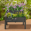 2 Tier Wooden Raised Garden Bed with Legs Drain Holes-Gray - Gallery View 1 of 10
