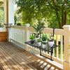 Railing folding table with adjustable heights, featuring a sturdy iron design for holding flower pots and sundries on a.