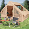 4-6 People Inflatable Camping Tent with 4 Mesh Screen Windows and 2 Doors-White - Gallery View 1 of 10