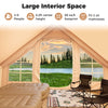 Spacious 4-6 person inflatable camping tent with 6.2 ft height, featuring mesh windows and dual doors for ventilation.