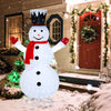 Lighted 6 feet snowman with top hat and red scarf, featuring 200 LED lights for festive outdoor decoration.