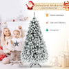 Snow-flocked 6 ft pre-lit artificial Christmas tree with LED lights, ideal for festive home and office decoration.