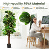 5 feet artificial fiddle leaf fig tree with realistic leaves and trunks, perfect for indoor or outdoor decoration.
