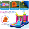 Inflatable bounce house with slide and ball pit, made of durable oxford fabric, ideal for kids aged 3 to 12 years.
