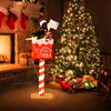 Lighted penguin on mailbox decoration with 100 warm white LEDs, perfect for festive holiday displays indoors or.