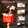 Lighted penguin on mailbox decoration with 100 warm white LEDs, perfect for festive outdoor displays and easy setup.
