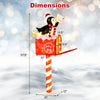 Lighted penguin on mailbox decoration, 4.8 FT tall, featuring 100 warm white LEDs for festive outdoor display.
