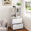4-Cube Bookcase with 2 Drawers 51 inch 5-Tier Tall Freestanding Bookshelf-White - Gallery View 1 of 9