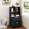 4-Cube Bookcase with 2 Drawers 51 inch 5-Tier Tall Freestanding Bookshelf-Black - Gallery View 1 of 9
