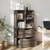 4-Cube Bookcase with 2 Drawers 51 inch 5-Tier Tall Freestanding Bookshelf-Gray - Gallery View 1 of 9