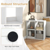 4-cube bookshelf in white featuring reinforced crossbar and non-slip foot pads, ideal for living room or bedroom.