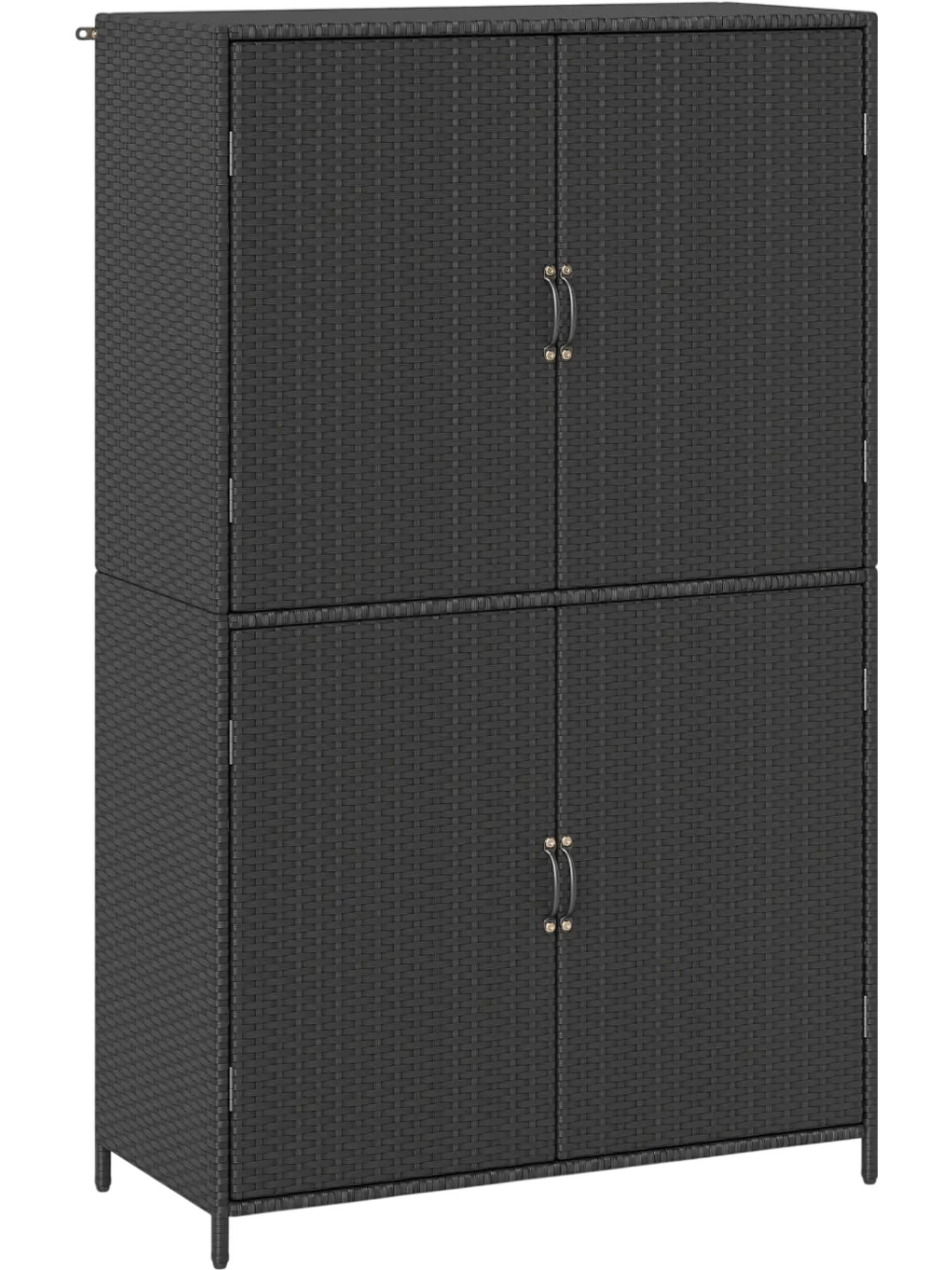 Costway 4-Door Rattan Vertical Storage Shed Adjustable Shelves 85880765 New