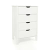 4-drawer white dresser with minimalist design, robust wooden construction, and anti-tipping kits for safety.