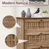 Close-up of the rattan-textured drawer front on the 4-drawer oak dresser, showcasing its modern natural aesthetic.