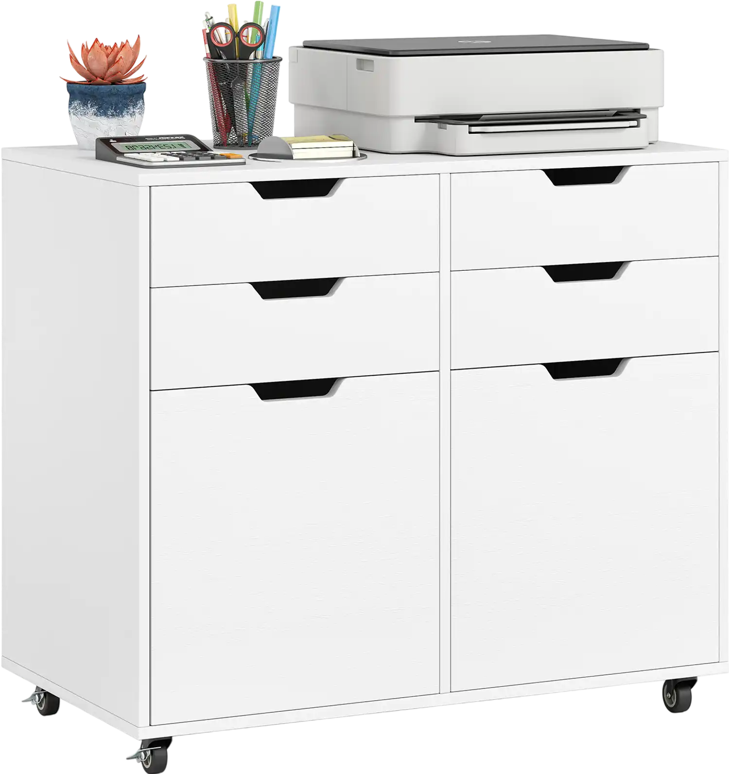 Costway 4-Drawer File Cabinet with Wheels Home Office Storage 543628971 New
