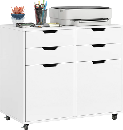 Costway 4 Drawer File Cabinet with Wheels Home Office Storage 543628971 New