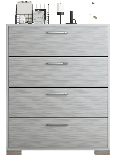 Costway 4 Drawer Storage Cabinet Sideboard Gray Metal Legs Handles 32897541 New