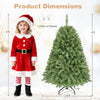 4 FT artificial Christmas tree with realistic PVC leaves and easy-setup hinges, perfect for holiday decoration in any setting.
