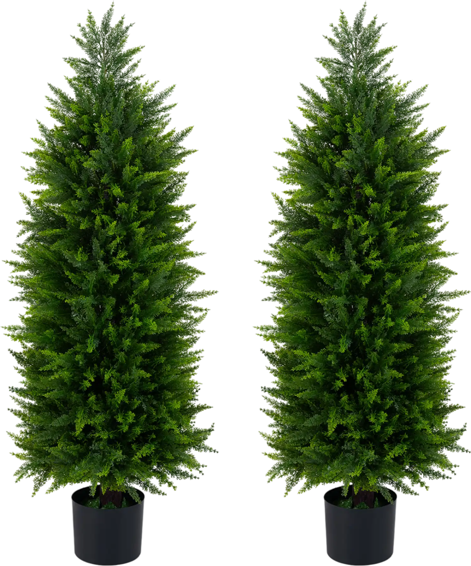 Costway 4' Artificial Cedar Cypress Topiary Tree Set of 2 Cement-Filled Pots 49152959 New