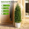 4 FT artificial topiary tree in a cement-filled pot, featuring selected PE material for durability and sun protection.