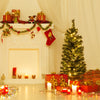 4 feet pre-lit potted Christmas tree with 160 branch tips, warm LED lights, and antique urn base for festive decor.