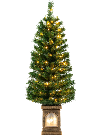 Costway 4' Pre-Lit Potted Christmas Tree 81467539 New