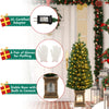 4 feet pre-lit potted Christmas tree with 160 branch tips, warm LED lights, and stable cement base for festive decor.