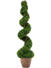 4 Feet Artificial Boxwood Spiral Green Leaves Tree