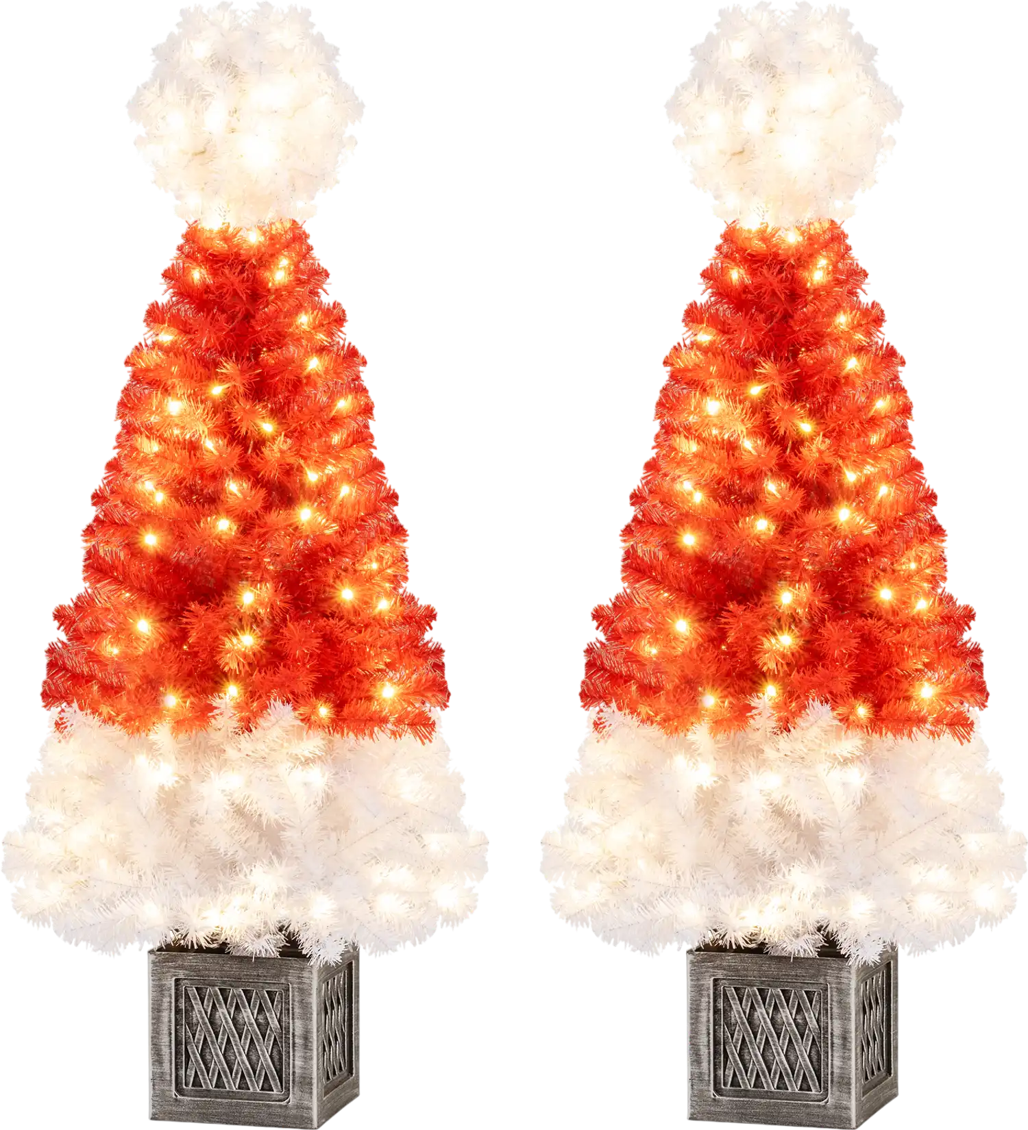 Costway 4' Artificial Christmas Tree w/ 300 Tips & 100 Warm White LED Lights 14399783 New