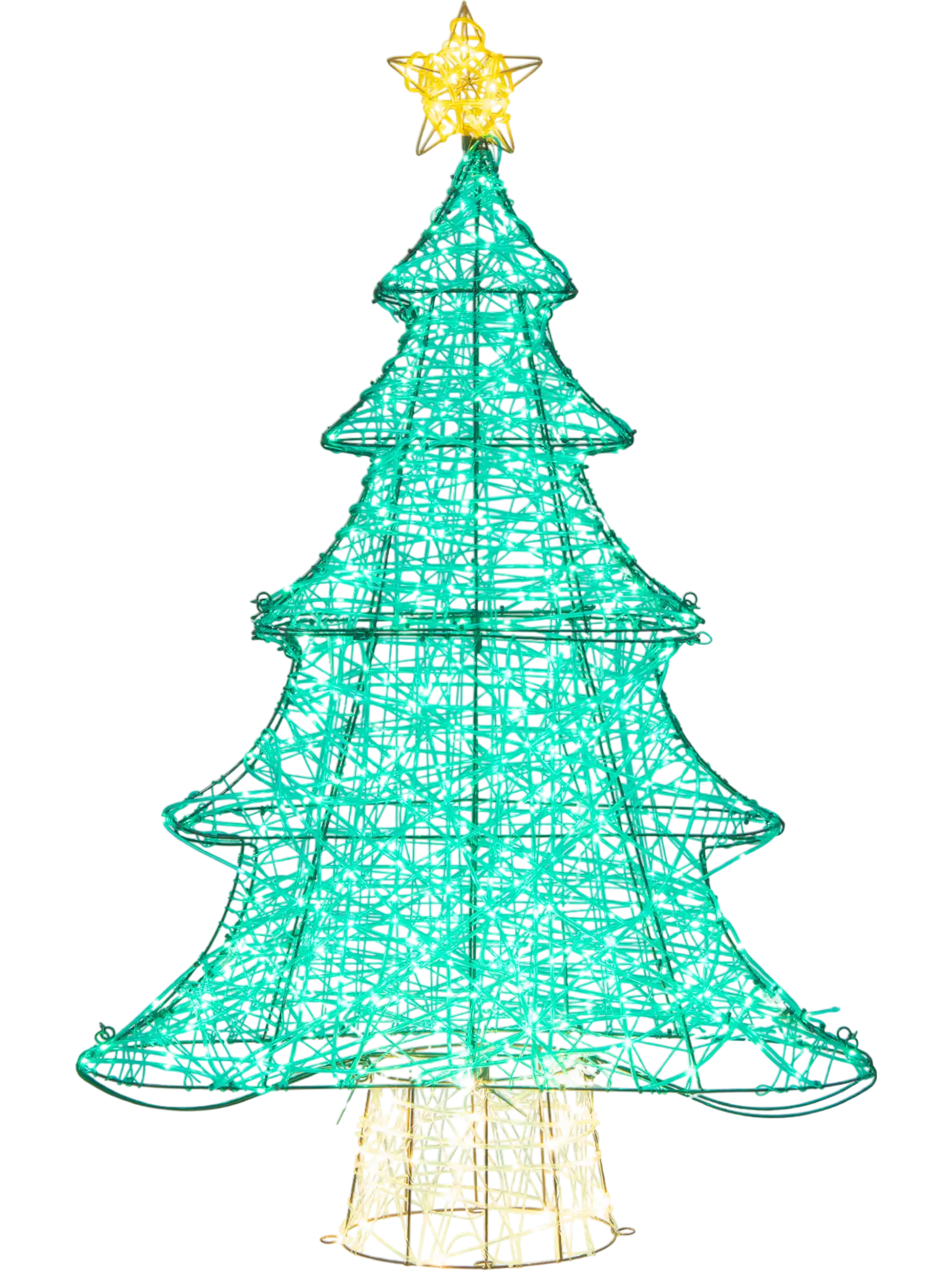Costway 4' Lighted Artificial Christmas Tree w/ 520 LED Lights & Top Star 98146532 New