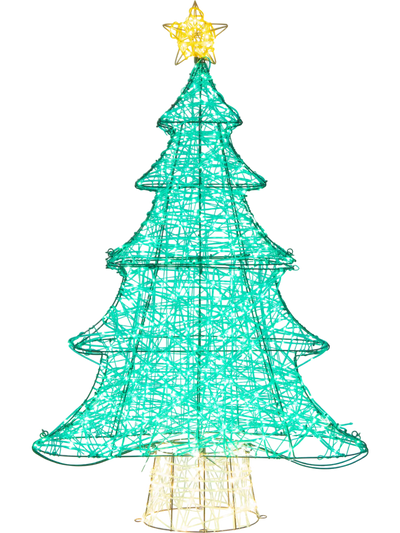 Costway 4' Lighted Artificial Christmas Tree w/ 520 LED Lights & Top Star 98146532 New