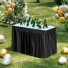 4 Feet Plastic Party Ice Folding Table with Matching Skirt-Black - Gallery View 1 of 10