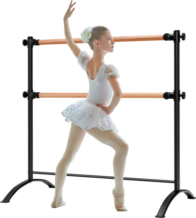 Costway Portable Freestanding Double Ballet Barre 4' Adjustable 28935746 New