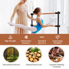 Freestanding double ballet barre made of durable beech wood, adjustable height, ideal for home or studio workouts.