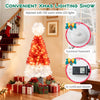4 Ft artificial Christmas tree with Santa hat design, 300 branch tips, and 100 warm white LED lights for festive decor.