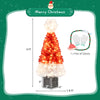 4 Ft artificial Christmas tree with Santa hat design, 300 branch tips, and warm white LED lights for festive decor.