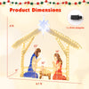 4 ft lighted nativity scene with 272 LED beads, stable metal frame, ideal for indoor or outdoor Christmas decor.