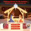 4 Ft lighted nativity scene featuring a robust metal frame and 272 LED beads, perfect for indoor and outdoor holiday.