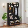 4-In-1 Hall Tree with Coat Rack and Flip Drawers for Entryway Mudroom-Black - Gallery View 1 of 10